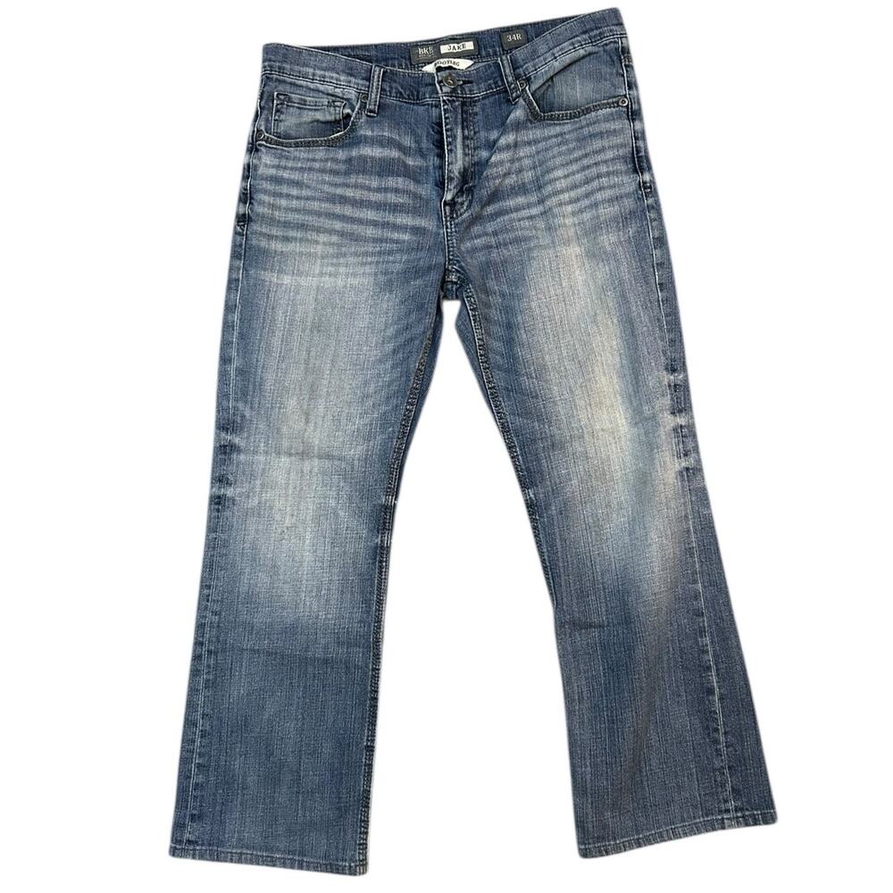 BKE Men's Bootcut Jeans in Faded Blue Wash